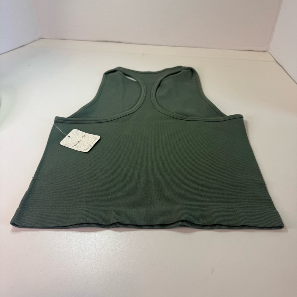 Intimately by Free People Army Green Ribbed Tank Top - Picture 3 of 5